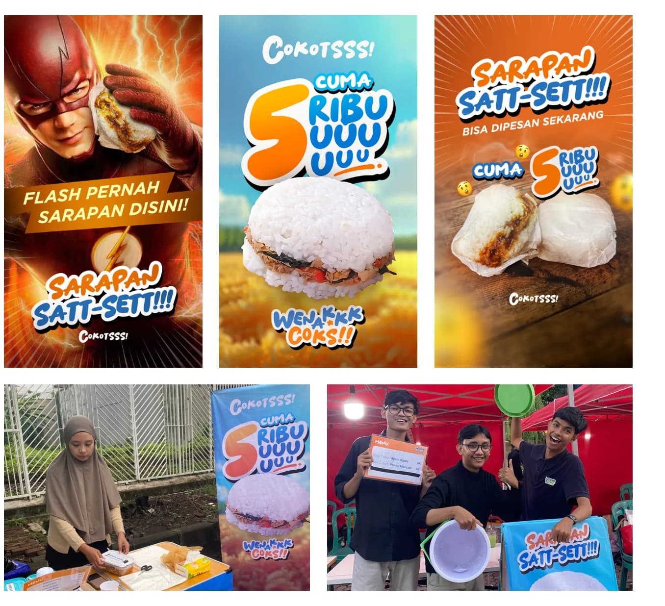 Cokotsss promotional posters and photos of the food stall